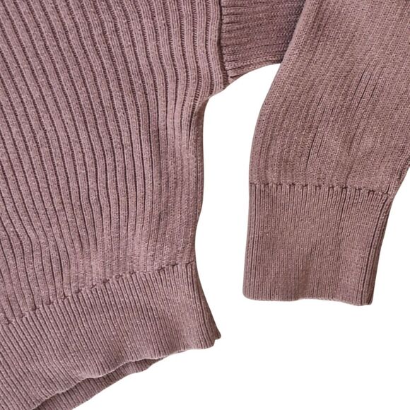 TCEC Crop Turtleneck Sweater Rust Brown Cotton L - Picture 9 of 13